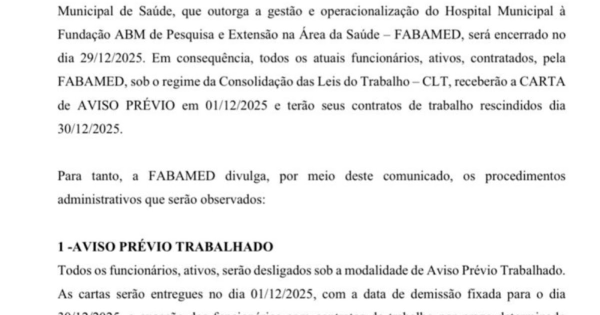 DEL E IRIDAN ENTREGAM A SAÚDE AO CAOS: DEMISSÕES EM MASSA PELA FABAMED !!!