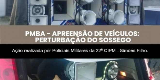 PM apreende veículos com paredões e reforça combate à perturbação do sossego em Simões Filho