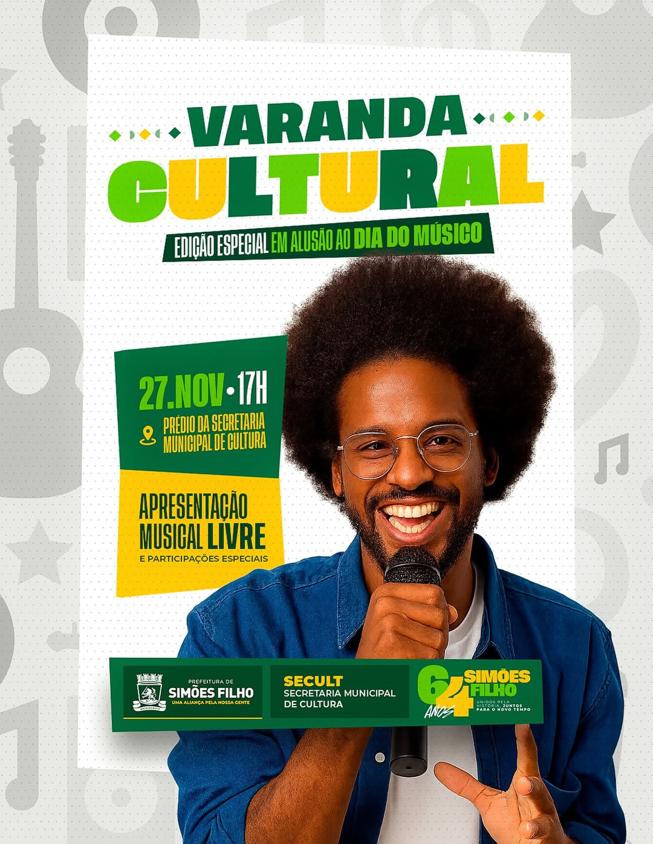 Varanda Cultural celebra o Dia do Músico com edição especial nesta quinta