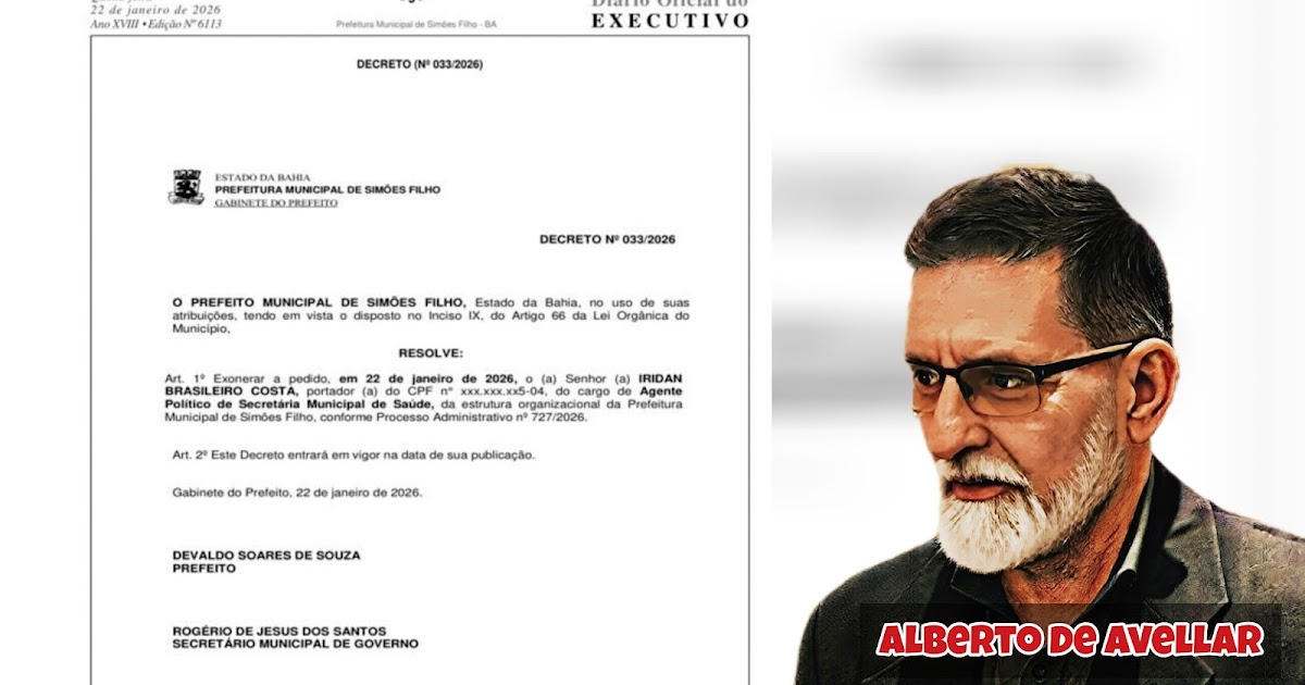 BOMBA POLITICA EM SIMÕES FILHO: DEL EXONERA IRIDAN E ENTERRA DE VEZ A ALIANÇA COM DINHA!