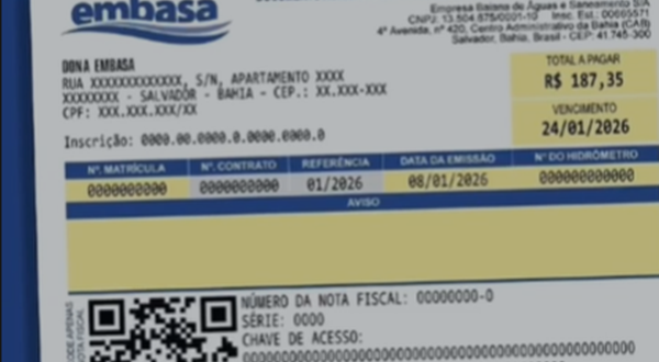 Embasa muda conta de água para 2026; entenda alterações