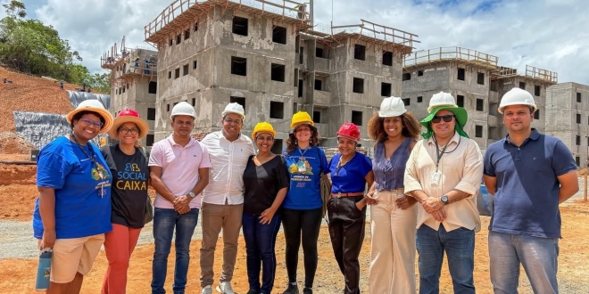 Obras do Residencial Cristo Rei I e II são acompanhadas por equipe técnica da Sehab e Caixa