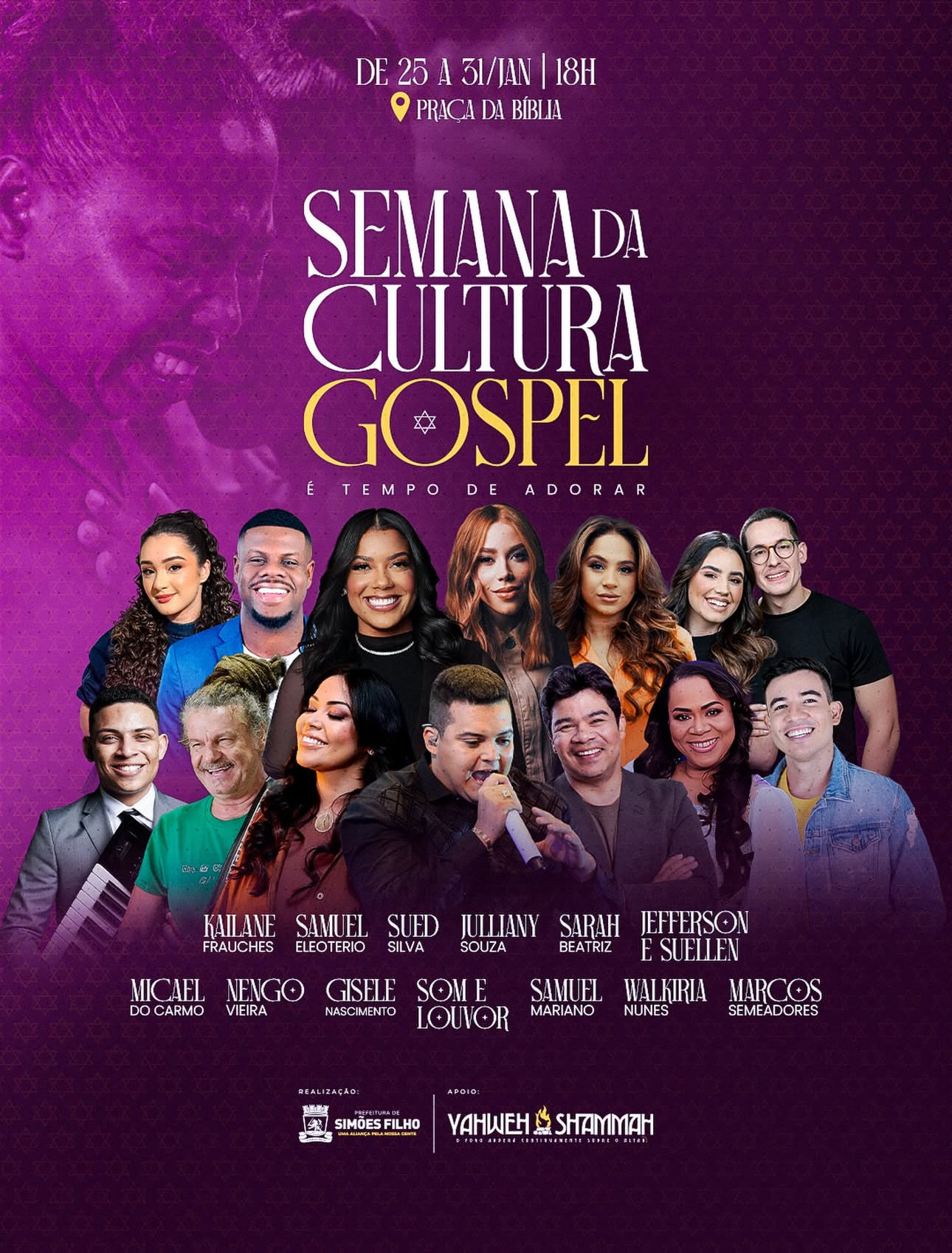 Semana da Cultura Gospel reúne grandes nomes da música cristã em Simões Filho