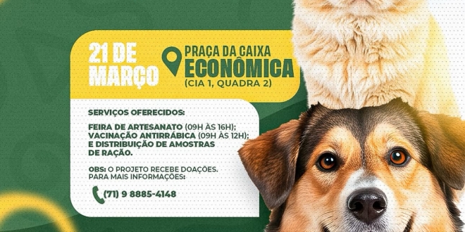 Campanha “Projeto Amigo Sincero nos Bairros – Vacinar é um Ato de Amor” leva vacinação antirrábica e ações solidárias ao CIA I