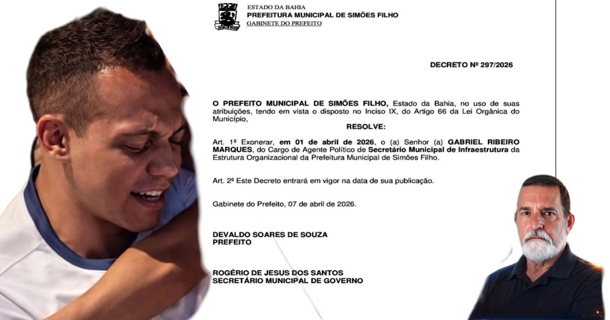 CHORA NÃO BEBÊ- EXONERAÇÃO DO SECRETÁRIO DA INFRAESTRUTURA MARCA FIM DAS CONTROVERSAS !!!