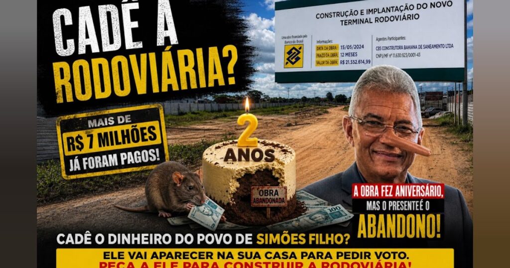 ANIVERSÁRIO DA RODOVIÁRIA: TEM BOLO DE MILHÕES, TEM NARIGUDINHO MAMANDO...MAS...NÃO TEM TERMINAL !!!