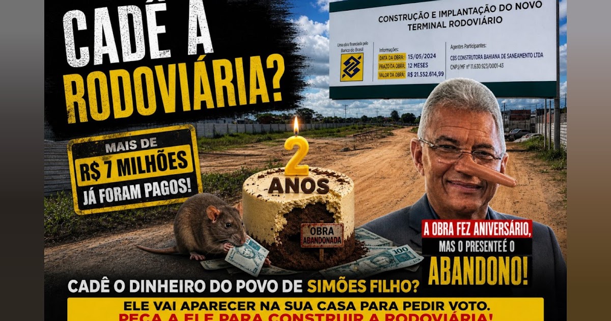 ANIVERSÁRIO DA RODOVIÁRIA: TEM BOLO DE MILHÕES, TEM NARIGUDINHO MAMANDO...MAS...NÃO TEM TERMINAL !!!