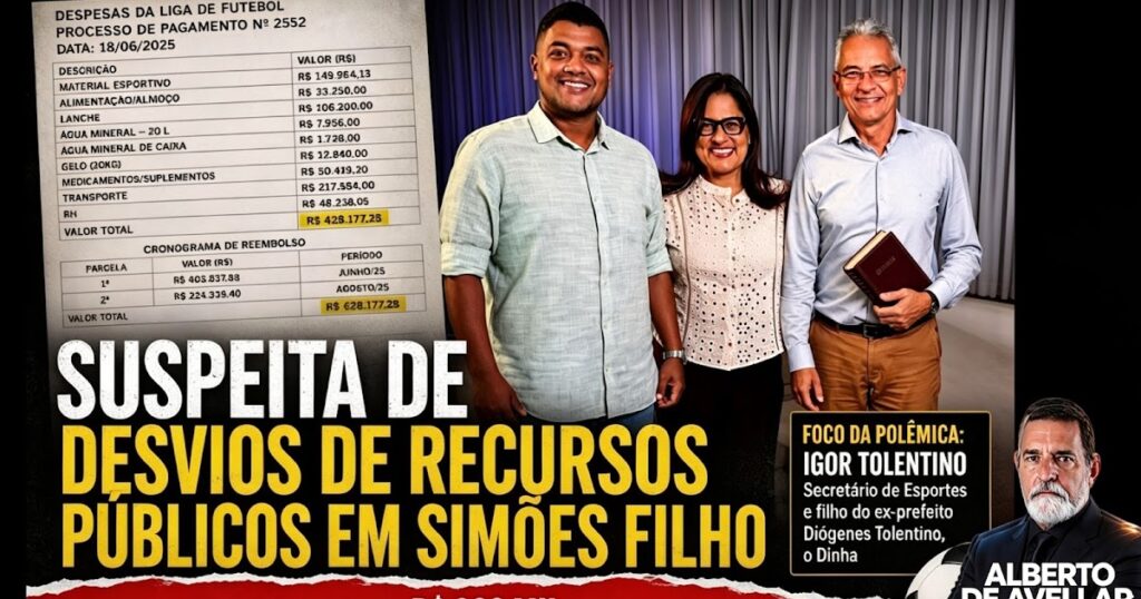IGOR TOLENTINO SOB SUSPEITA DE FARRA COM DINHEIRO PUBLICO NA LIGA DE FUTEBOL.