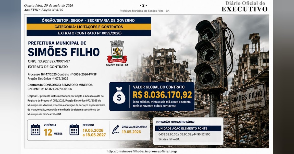 SEMÁFORO DE OURO??? CONTRATO DE 8 MILHÕES PARA MANUTENÇÃO!!!