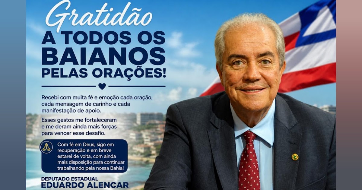 UMA BOA NOTÍCIA: EDUARDO ALENCAR DE ALTA...