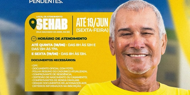 Prefeitura convoca candidatos do Minha Casa Minha Vida para assinatura de documentos pendentes