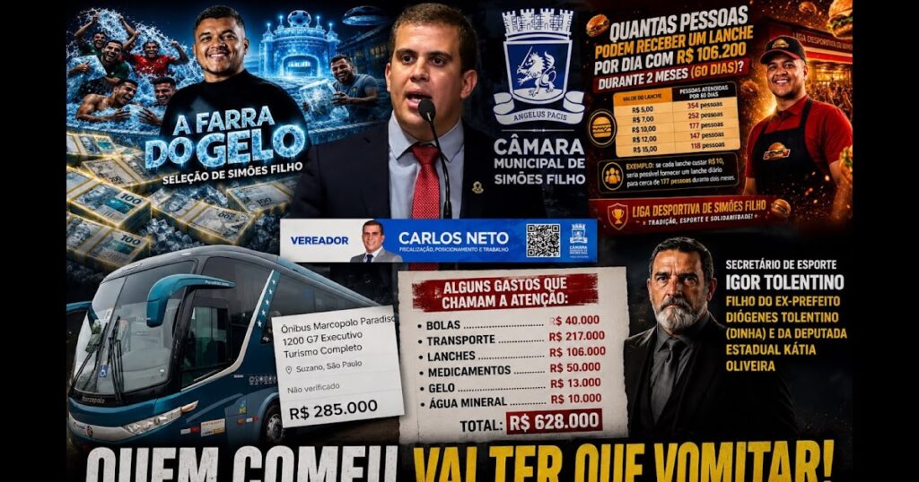 VEREADOR CARLOS NETO: COBRA ESCLARECIMENTOS DA SECRETÁRIA DE ESPORTES "628 MIL REAIS EM 2 MESES"...