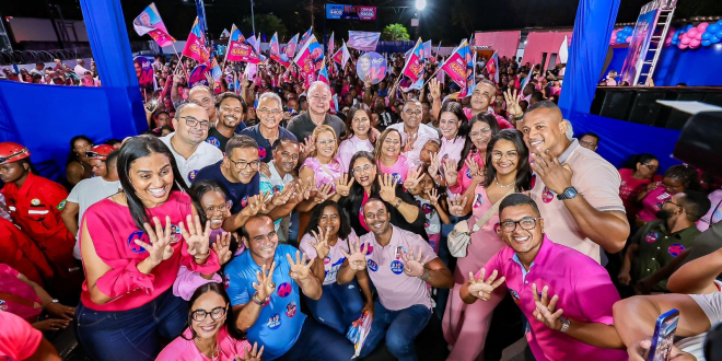 Simões Filho dá demonstração de força e inaugura comitê de Kátia Oliveira, Paulo Azi e ACM Neto com grande participação popular